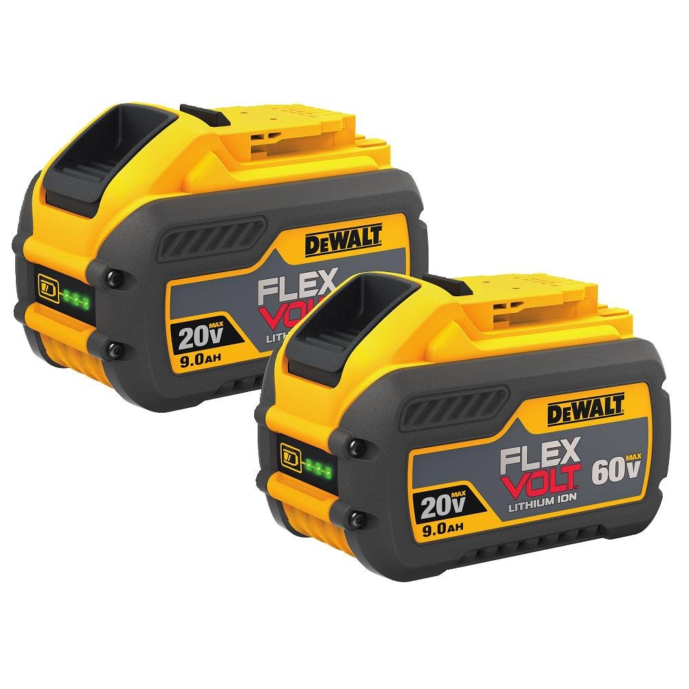 DEWALT DCB609-2 20V/60V MAX FLEXVOLT 9Ah Battery, 2 Pack 1 DEWALT DCB609-2 20V/60V MAX FLEXVOLT 9Ah Battery, 2 Pack