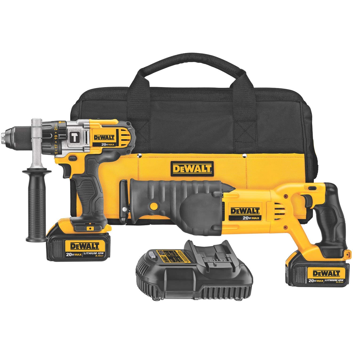 DEWALT DCK292L2 20-Volt MAX Li-Ion 3 DEWALT DCK292L2 20-Volt MAX Li-Ion 3.0 Ah Hammer Drill and Reciprocating Saw Combo Kit